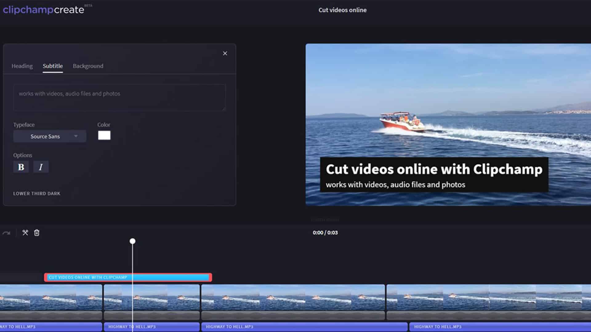 2018 08 01 split videos in clipchamp video editor